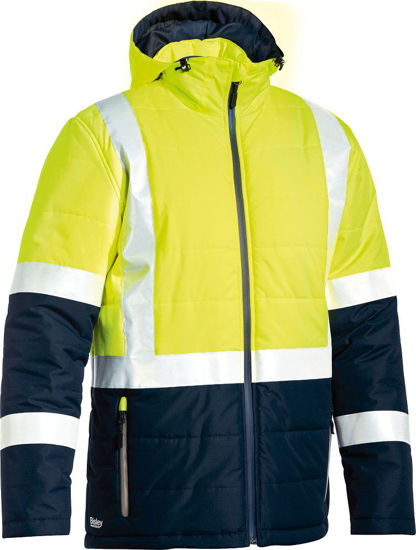 Picture of Bisley Taped Two Tone Hi Vis Puffer Jacket BJ6929HT