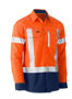 Picture of Bisley Flex & Move Two Tone Hi Vis Stretch Utility Shirt - Long Sleeve BS6177XT