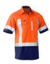 Picture of Bisley Flex & Move Two Tone Hi Vis Stretch Utility Shirt - Short Sleeve BS1177XT