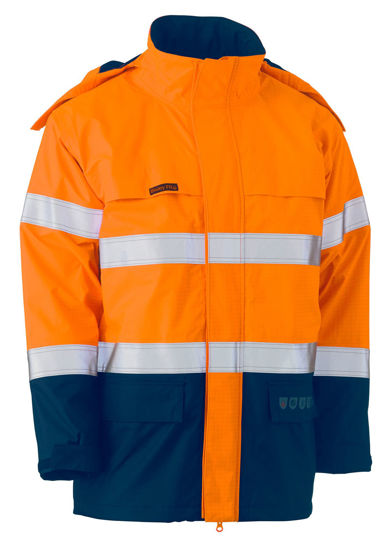 Picture of Bisley Taped Two Tone Hi Vis Fr Wet Weather Shell Jacket BJ8110T