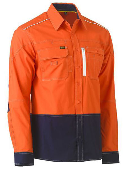 Picture of Bisley Flx & Move Two Tone Hi Vis Utility Shirt BS6177