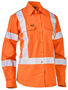 Picture of Bisley Women'S X Taped Biomotion Hi Vis Cool Lightweight Drill Shirt BL6166XT